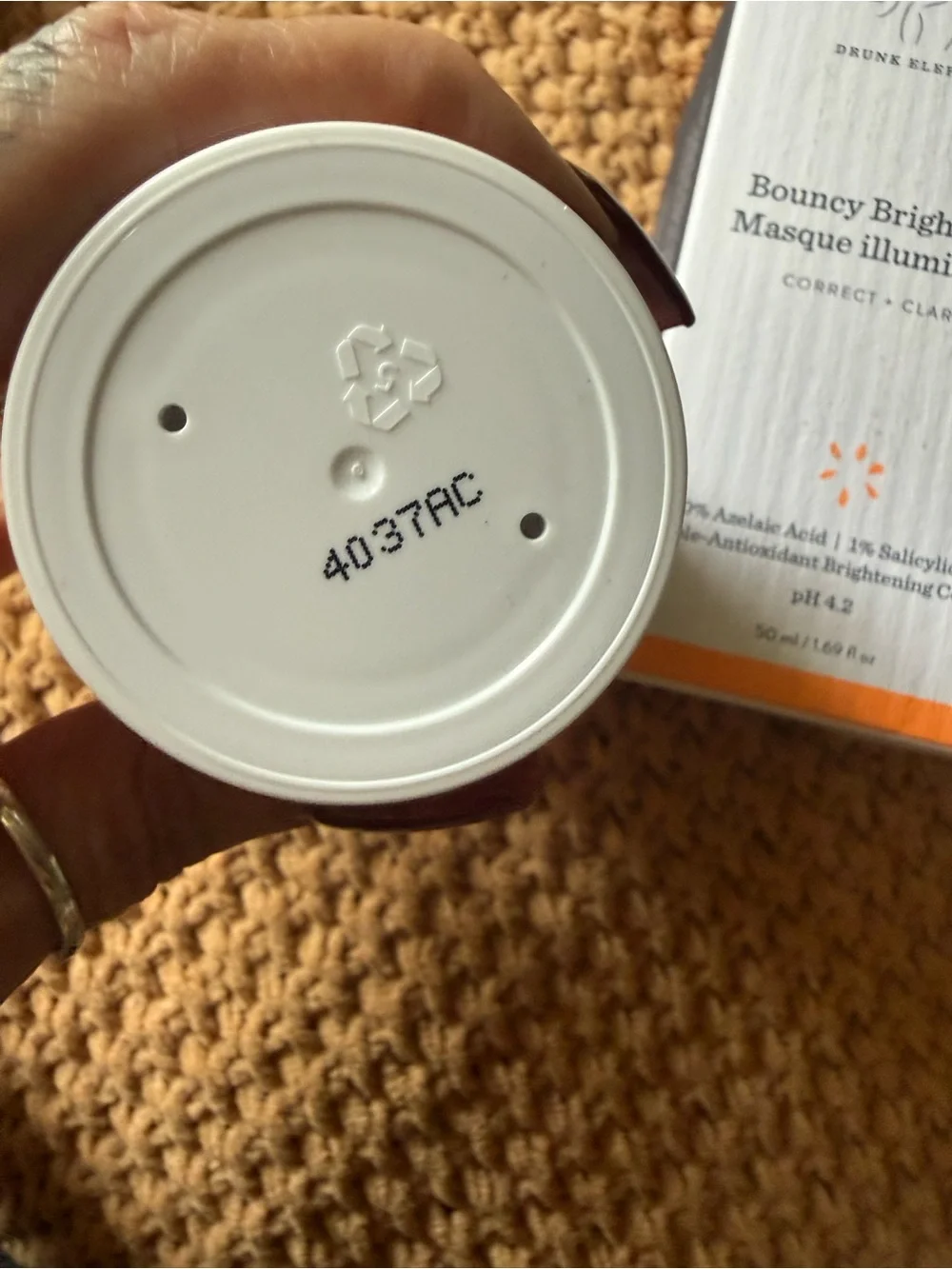 Drunk Elephant Bouncy Brightfacial Masque — Orange & White Packaging